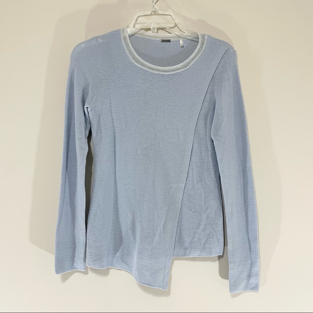 Elie Tahari Blue Knit Long Sleeve Size S